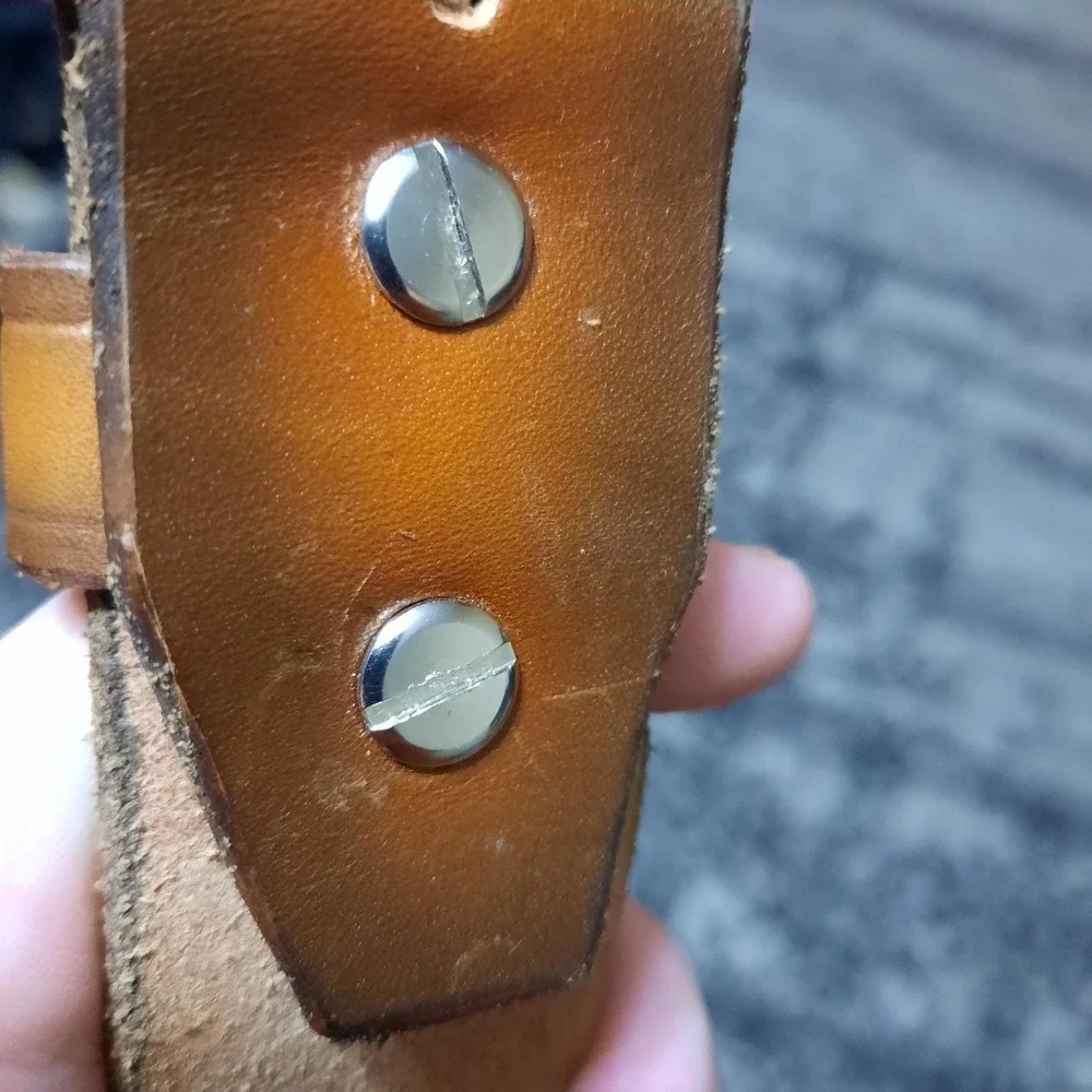 Handcrafted Leather Belt w/‎ Butterfly Embossing, Western-Style Design 30